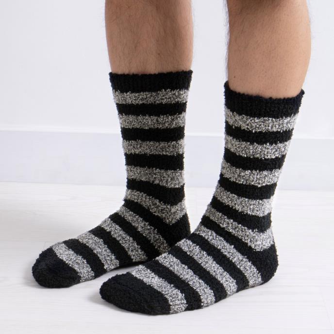 totes toasties Mens Supersoft Socks (Twin Pack)  Black/Grey